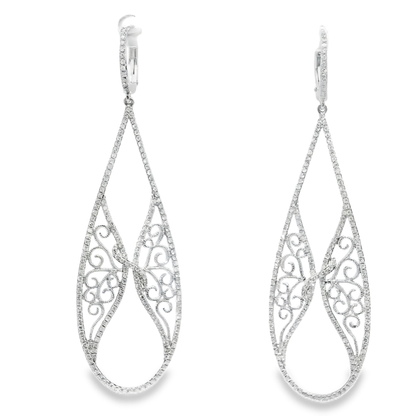 1.40CT Diamond 14k White Gold Earring