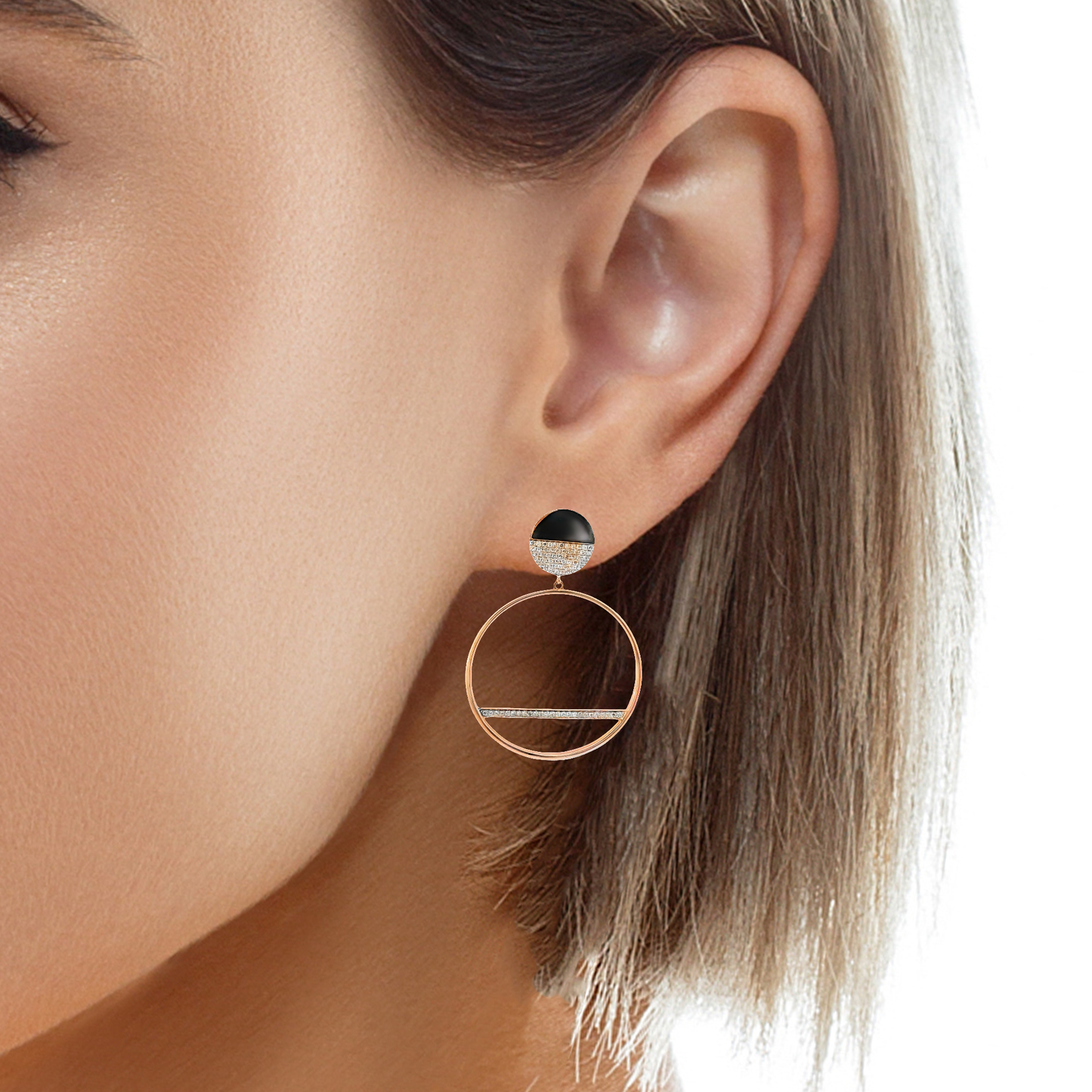 0.49CT Diamond 14k Rose Gold Earring