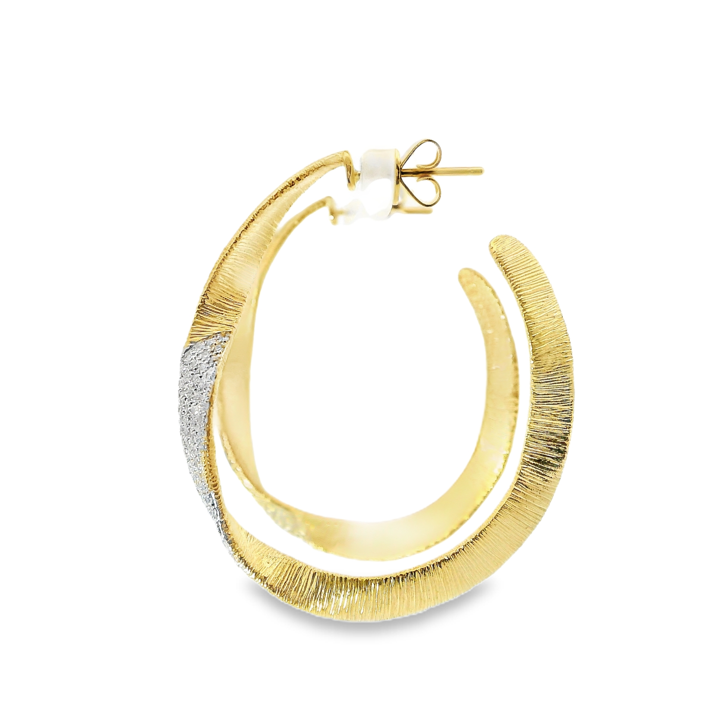 0.52CT Diamond 14k Yellow Gold Earring