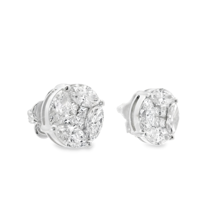 2.69CT Diamond 18k Gold Earring