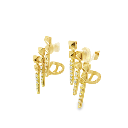 0.20CT Diamond 14k Yellow Gold Earring