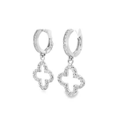 0.58CT Diamond 14k White Gold Earring
