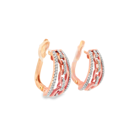 0.38CT Diamond 14k Rose Gold Earring