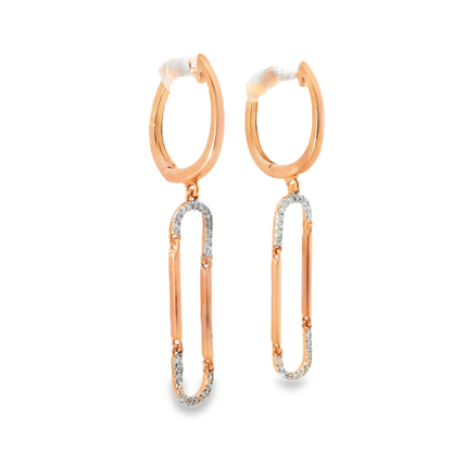 0.16CT Diamond 14k Rose Gold Earring