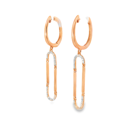 0.16CT Diamond 14k Rose Gold Earring