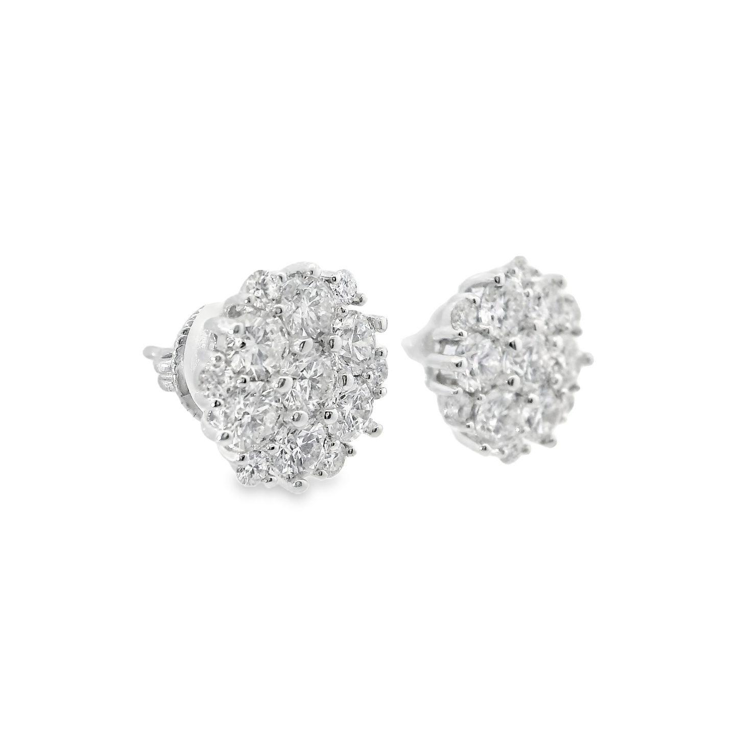 3.16CT Diamond  14k White Gold Earring