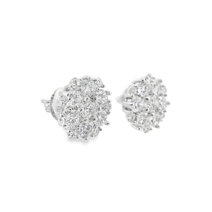 3.16CT Diamond  14k White Gold Earring