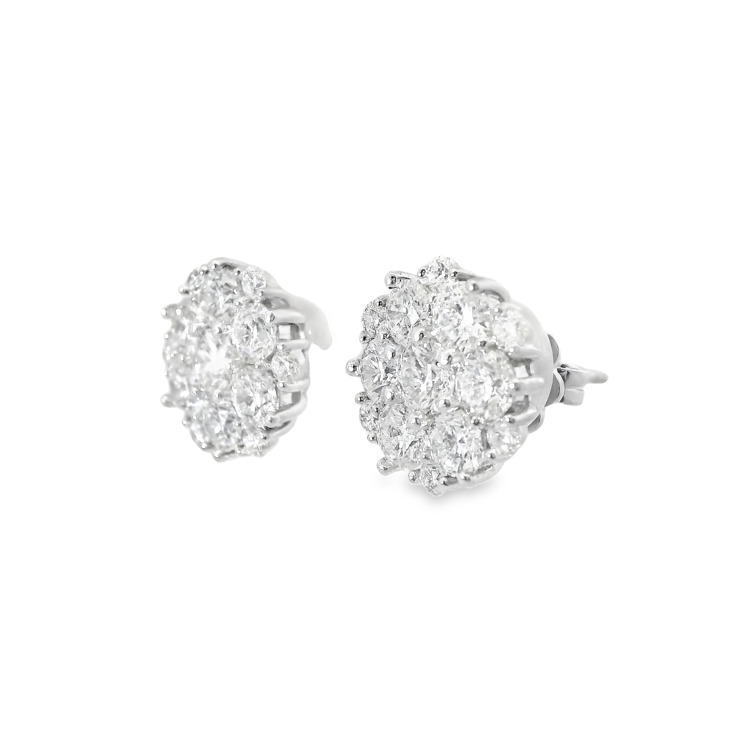 3.16CT Diamond  14k White Gold Earring