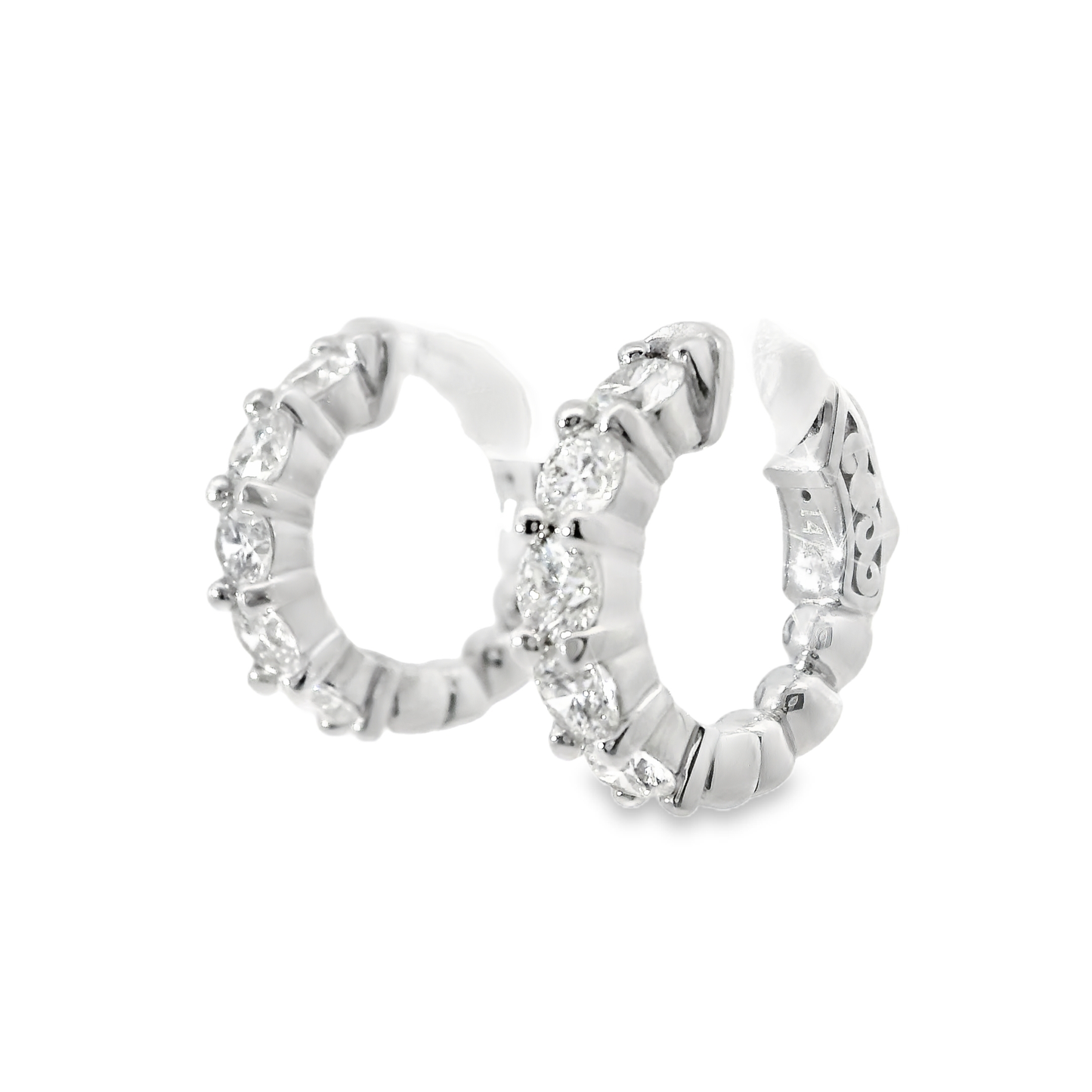 1.58CT Diamond 14k White Gold Earring