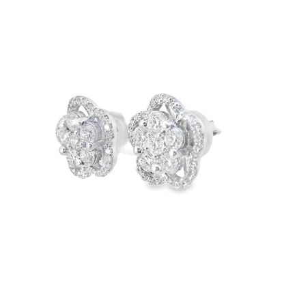 2.24CT Diamond 14k White Gold Earring
