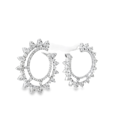 4.14CT Diamond Earrings 14k White Gold