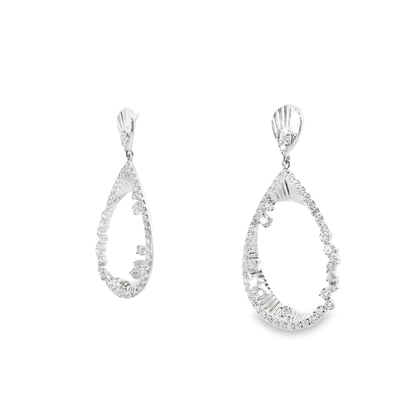 1.09CT Diamond Earrings 14k White Gold