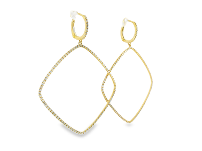 1.55CT Diamond Earring 18k Yellow Gold
