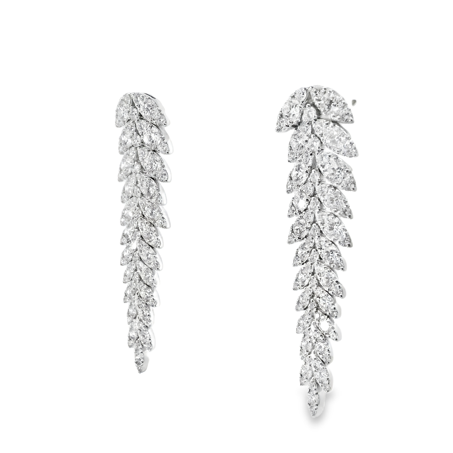6.90CT Diamond   Earring 14k White Gold