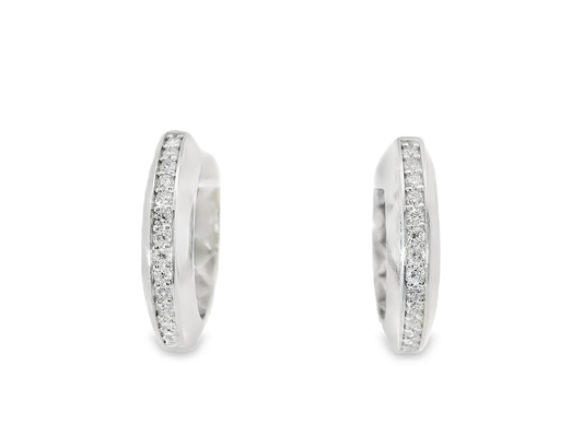 0.26CT Diamond  18k White Gold Earring