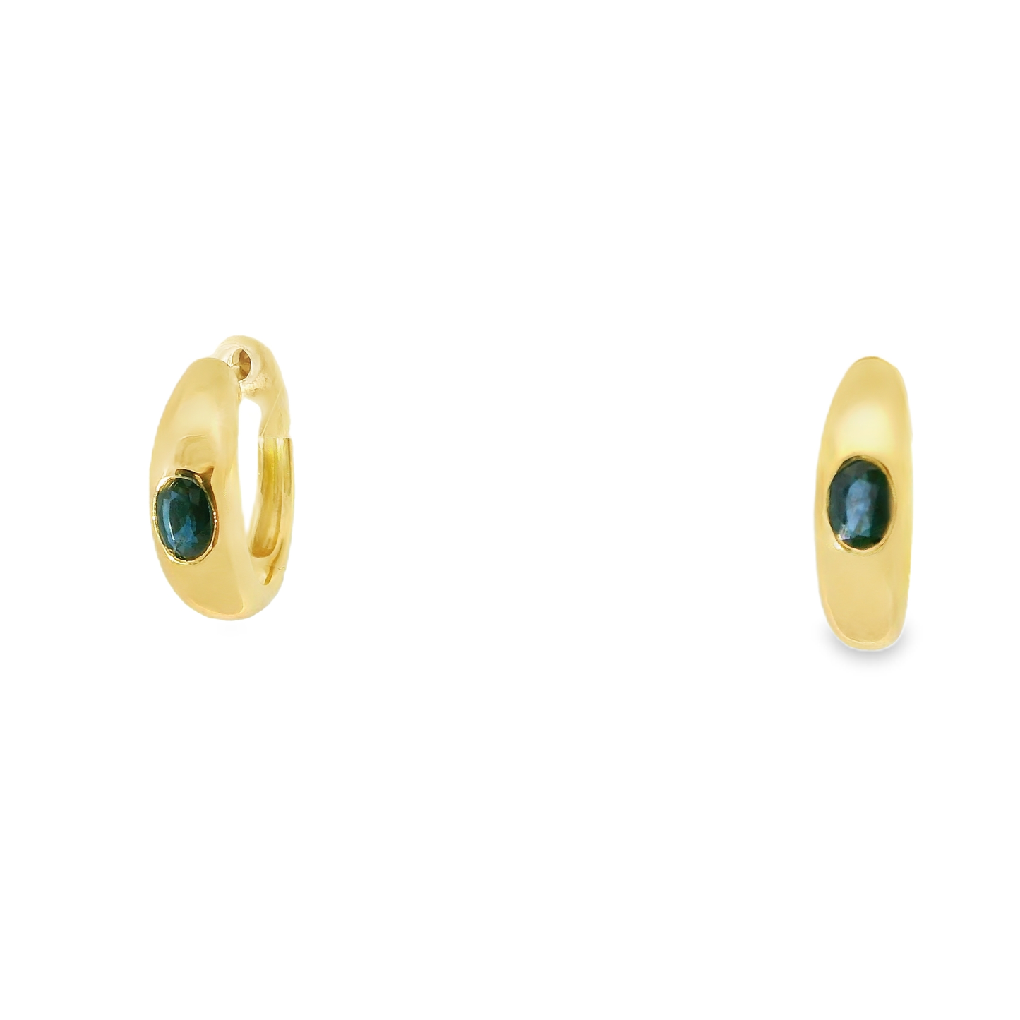 0.65CT Blue Sapphire 14k Yellow gold Earring