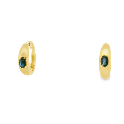 0.65CT Blue Sapphire 14k Yellow gold Earring