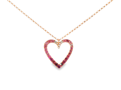 0.05CT Diamond 0.55CT Pink Tourmaline 14k Rose Gold Pendant