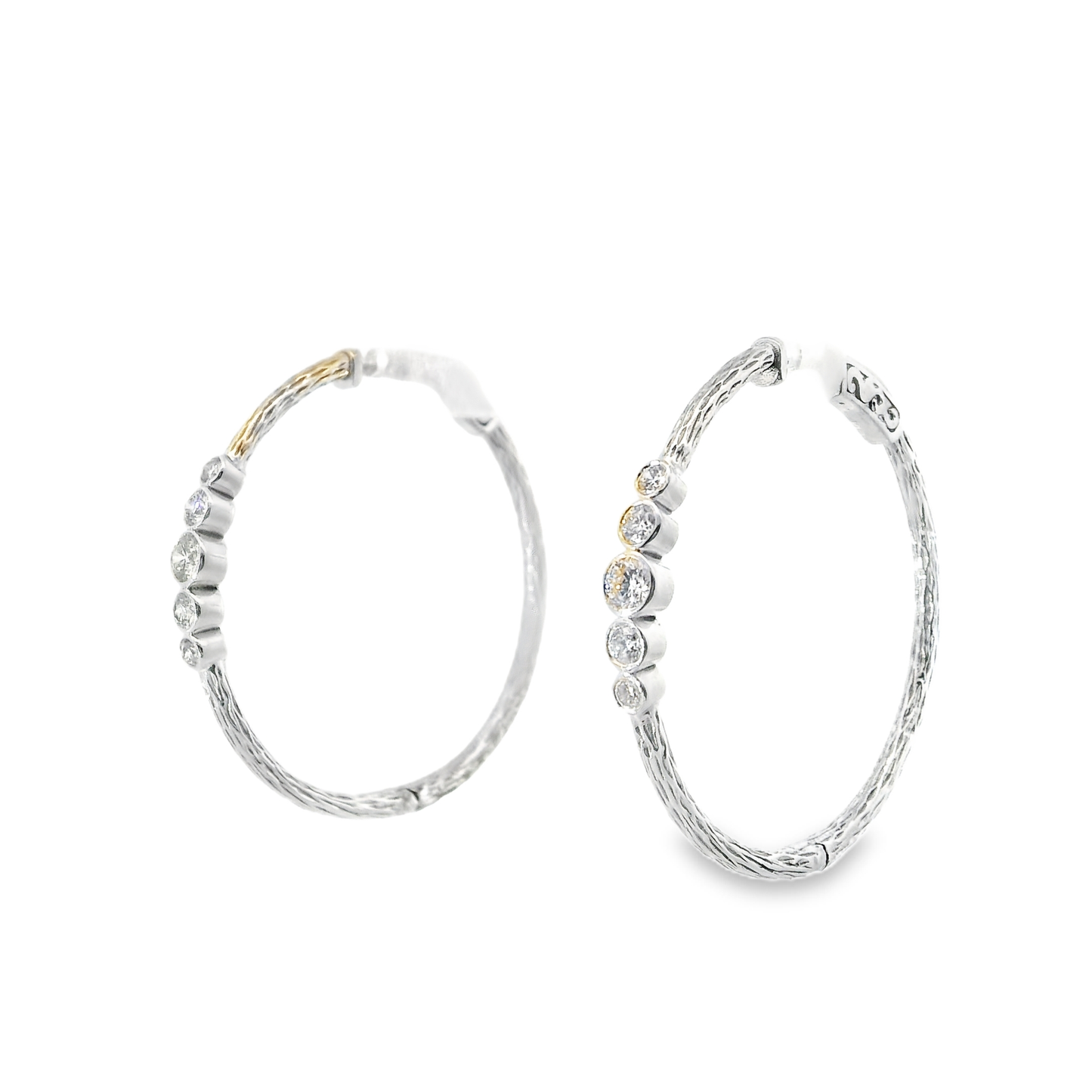0.68CT Diamond  14k White Gold Earring