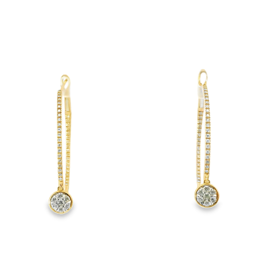 0.80CT Diamond Hoop Earrings 14k Rose Gold