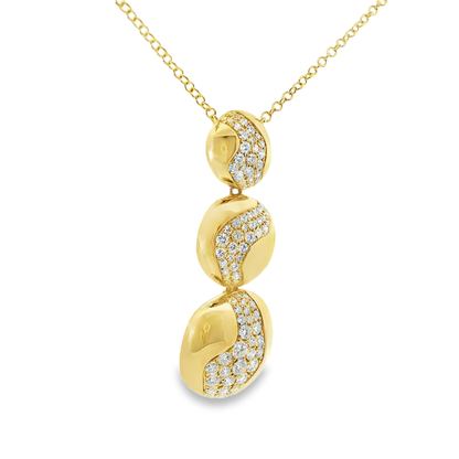 1.05CT Diamond w 14k Yellow Gold Pendant