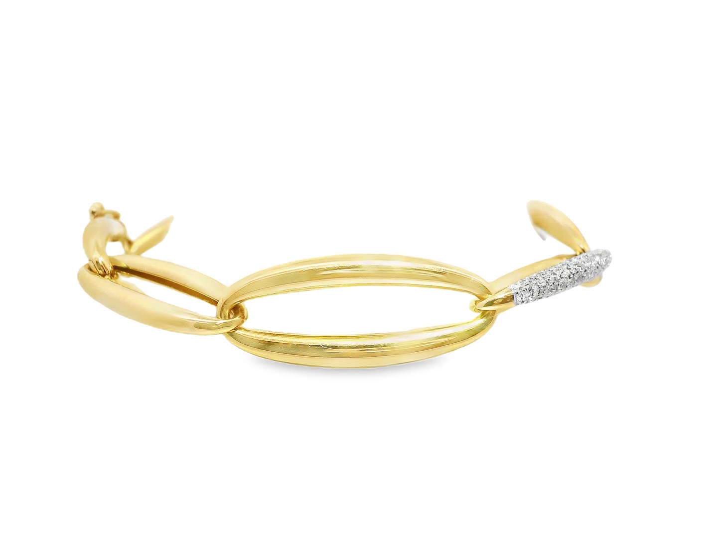 0.76CT Diamond  14k Yellow Gold Bracelet