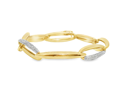 0.76CT Diamond  14k Yellow Gold Bracelet