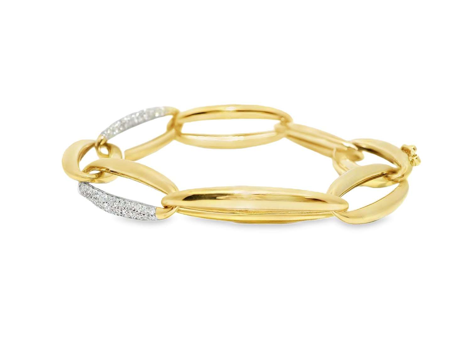 0.76CT Diamond  14k Yellow Gold Bracelet