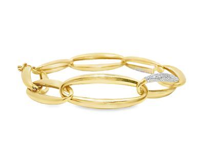 0.76CT Diamond  14k Yellow Gold Bracelet
