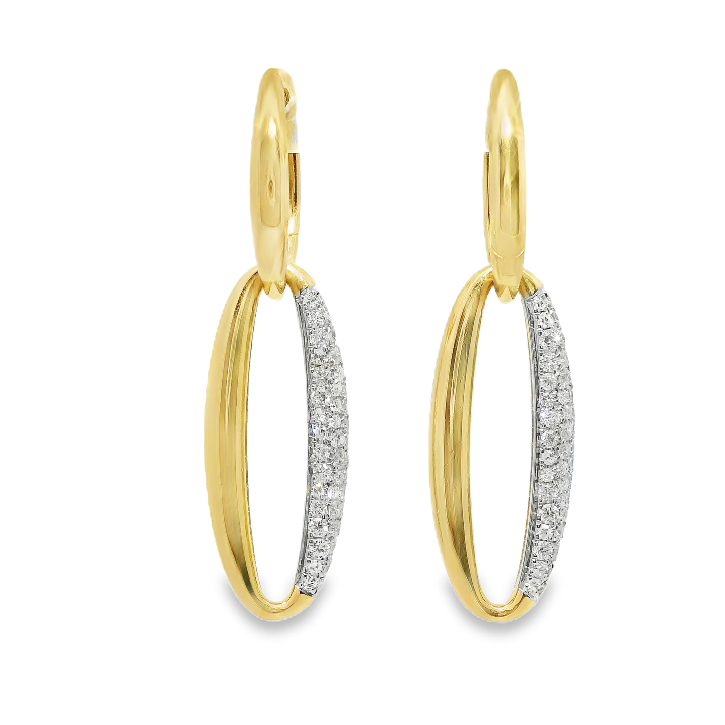 1.13CT Diamond  14k Yellow Gold Earring