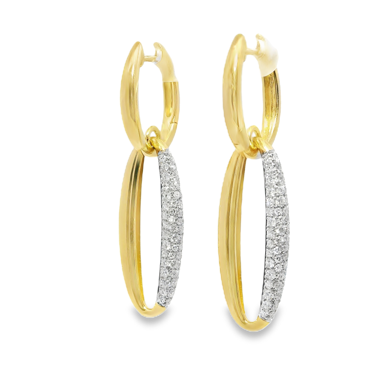 1.13CT Diamond  14k Yellow Gold Earring