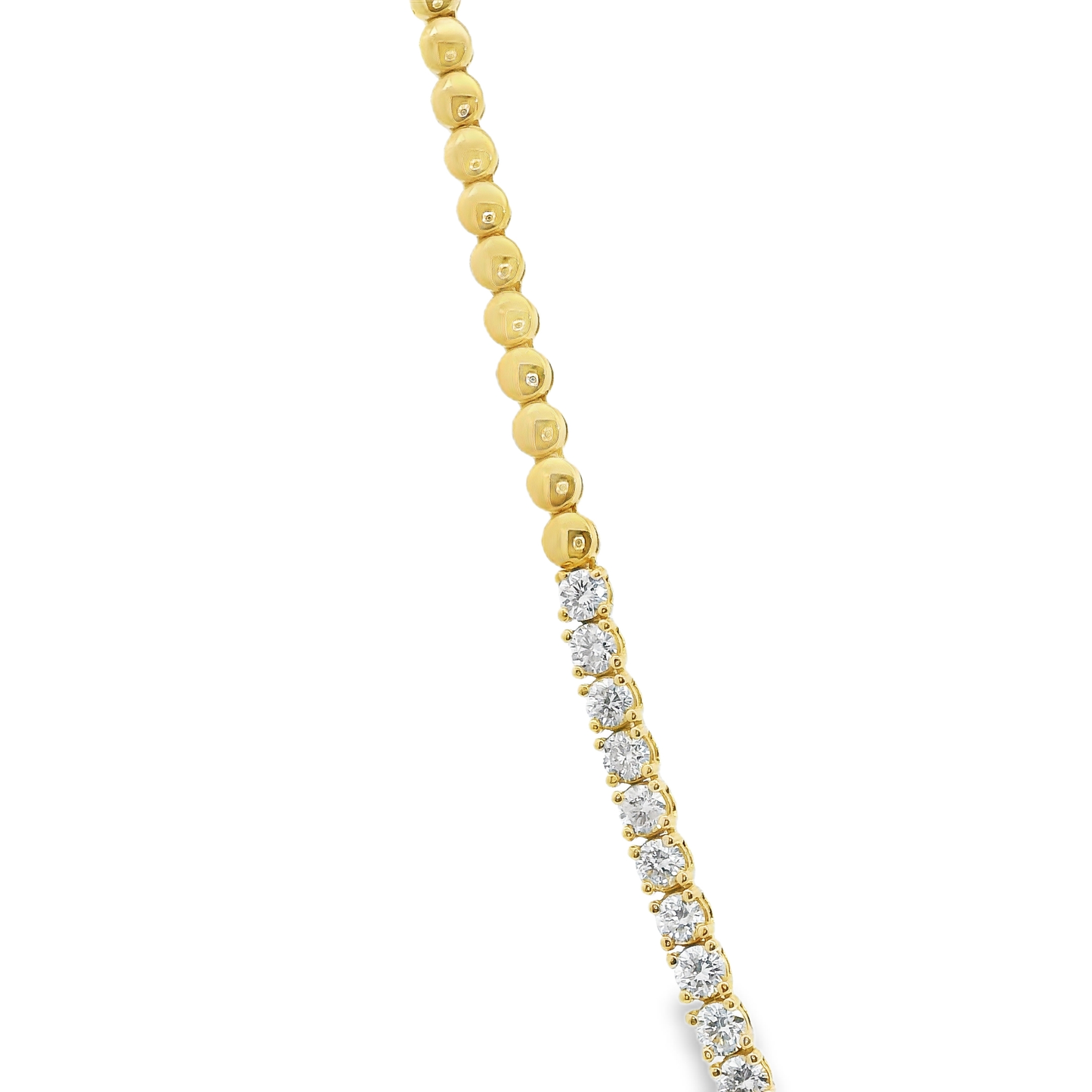 3.82CT Diamond Half Way 4 Prong Tennis 14k Yellow Gold