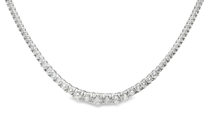 4.64CT Diamond 4 Prong  Tennis 14K White Gold Necklace