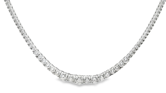 4.64CT Diamond 4 Prong  Tennis 14K White Gold Necklace
