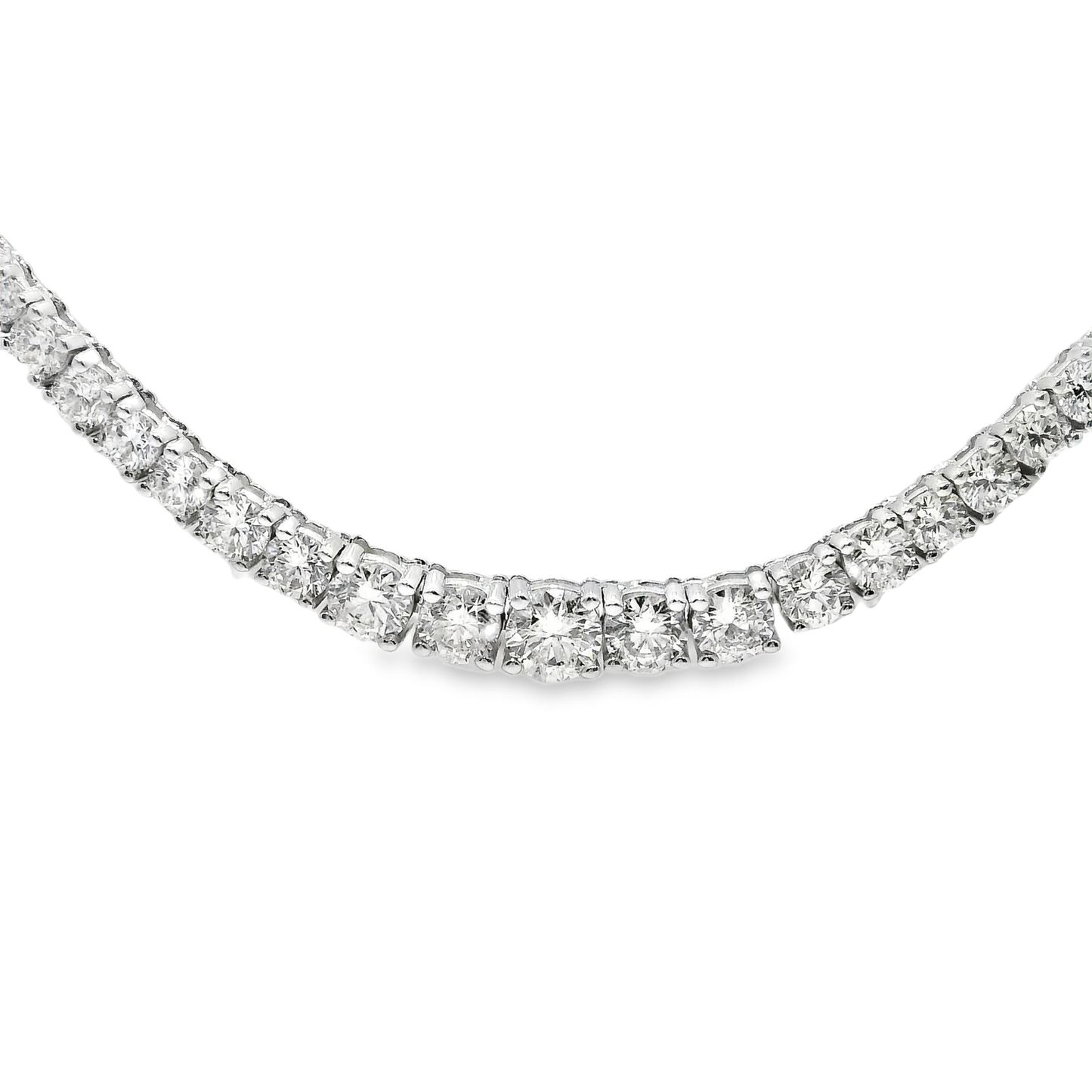 4.64CT Diamond 4 Prong  Tennis 14K White Gold Necklace