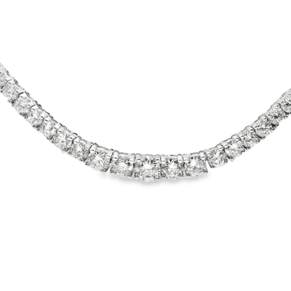 4.64CT Diamond 4 Prong  Tennis 14K White Gold Necklace
