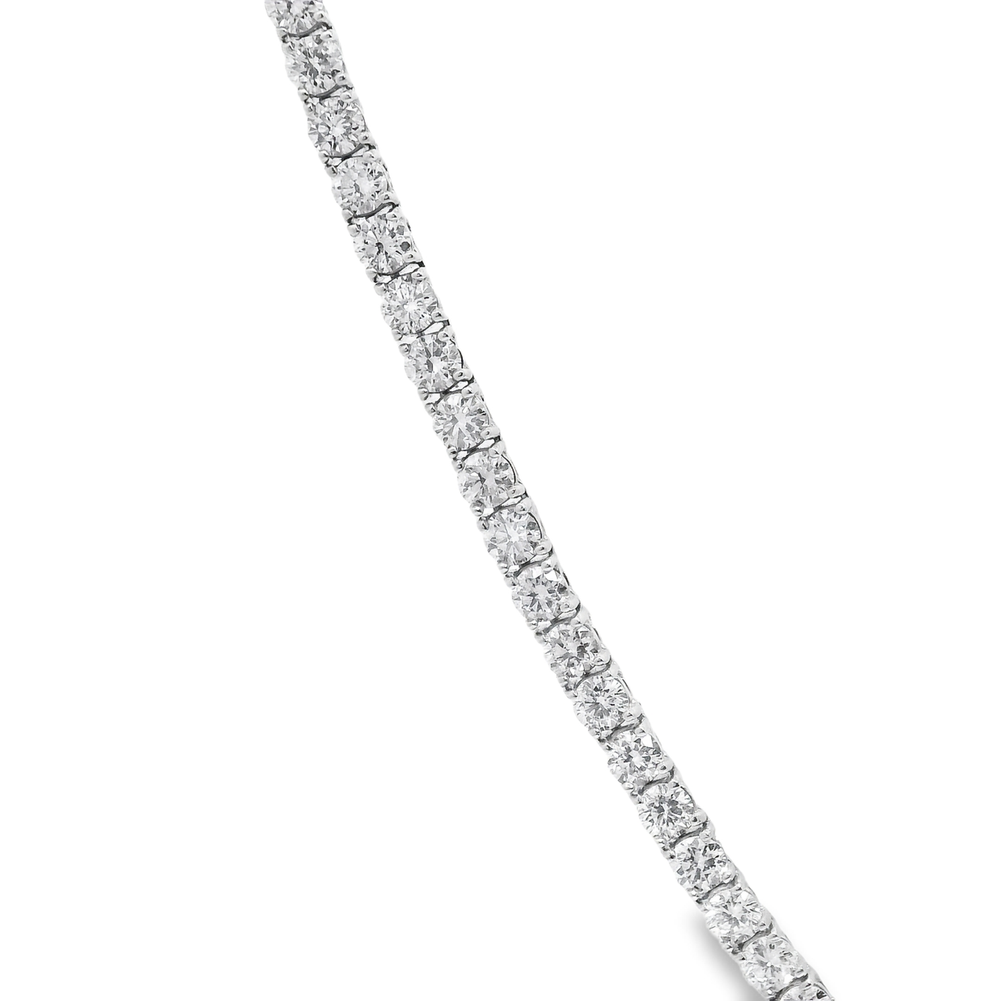 7.07CT Diamond 4 Prong Tennis 14K White Gold Necklace
