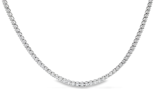 3.46CT Diamond Buttercup  Tennis 14K White Gold Necklace