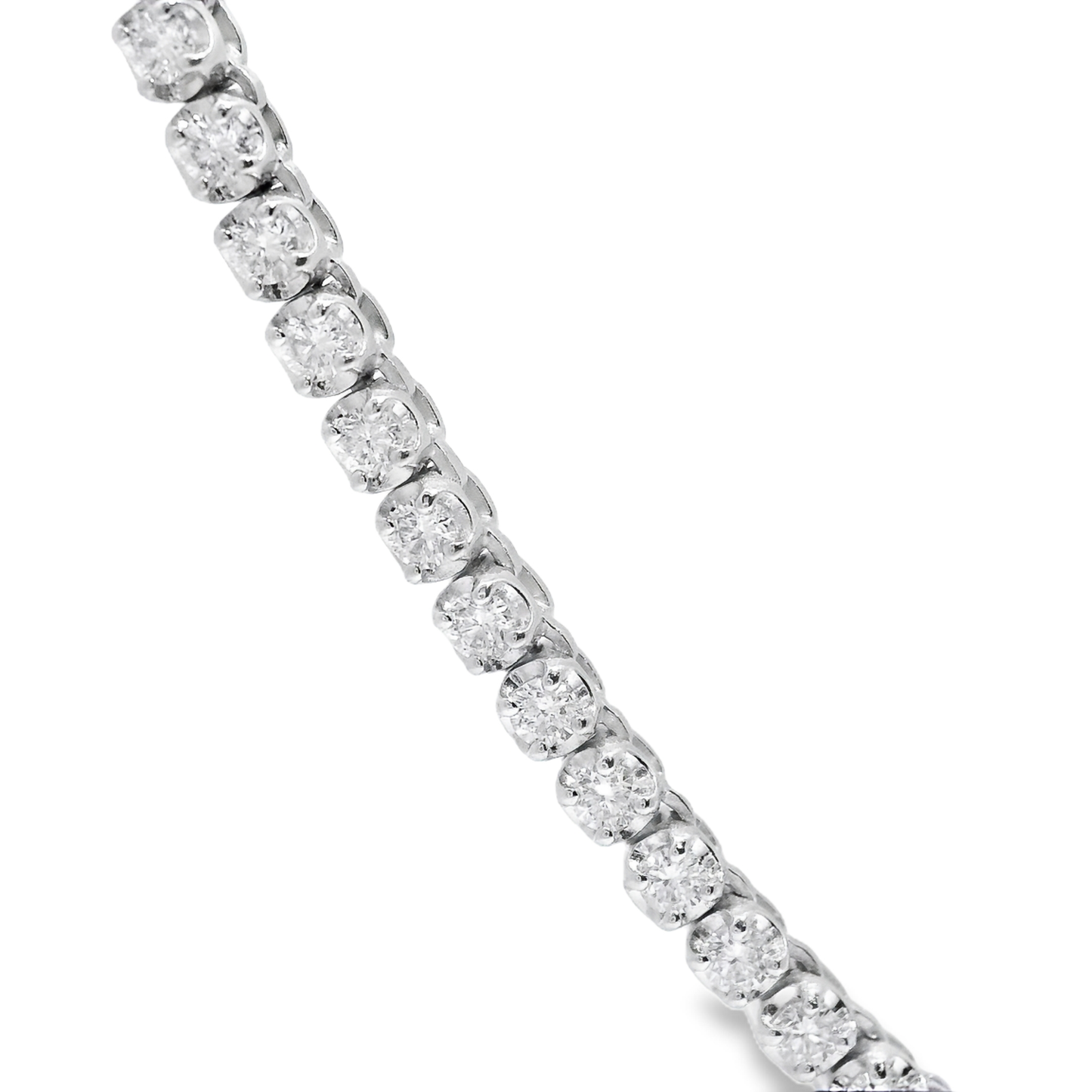 3.46CT Diamond Buttercup  Tennis 14K White Gold Necklace