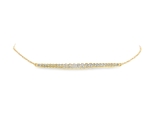 0.28CT Diamond Bar Zip Bracelet 14k Rose Gold