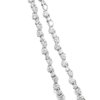 10.46CT Diamond Tennis Necklace 14k White Gold 36 Inches