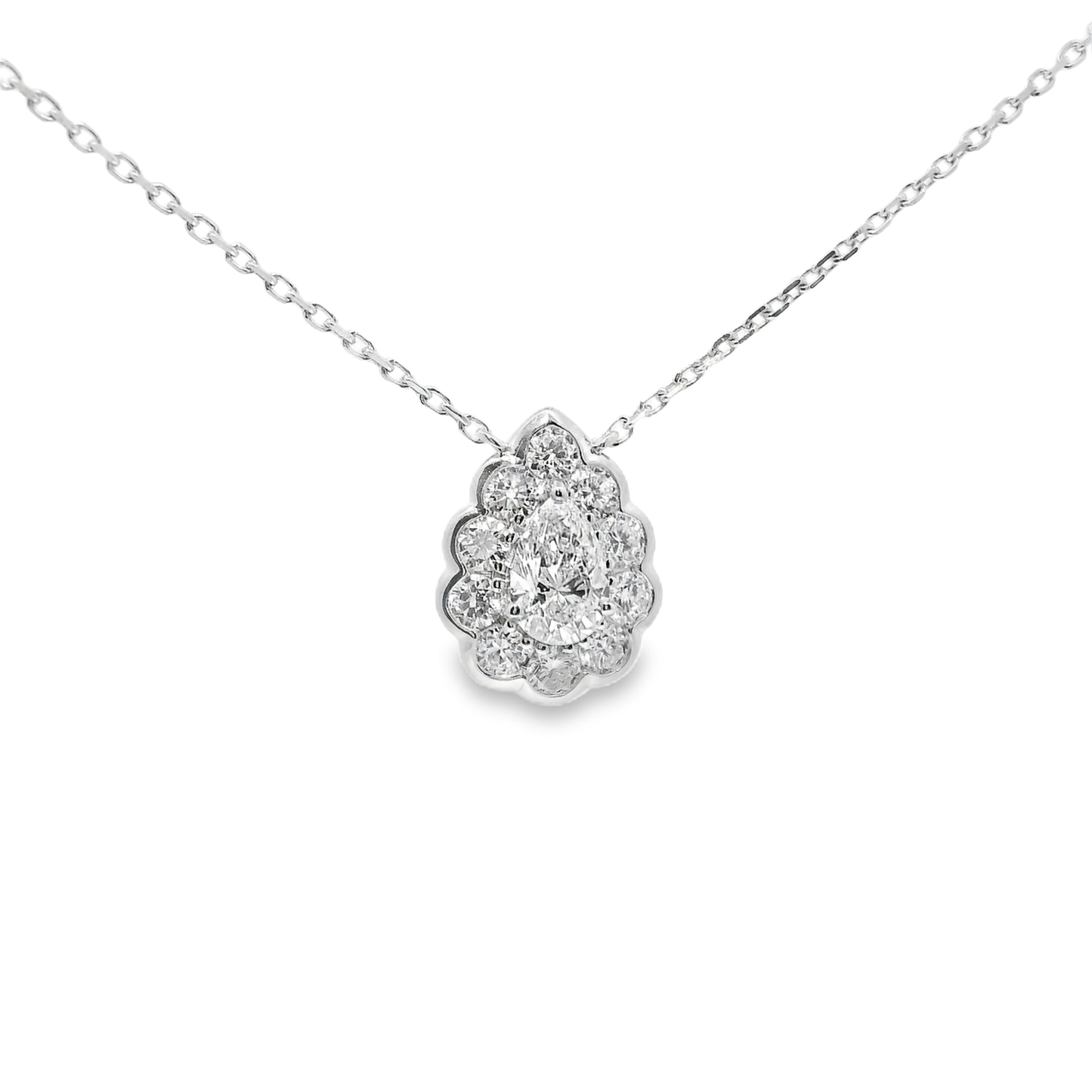 0.59CT Lab Diamond Pendant 14k White Gold