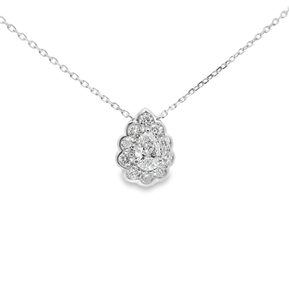 0.59CT Lab Diamond Pendant 14k White Gold