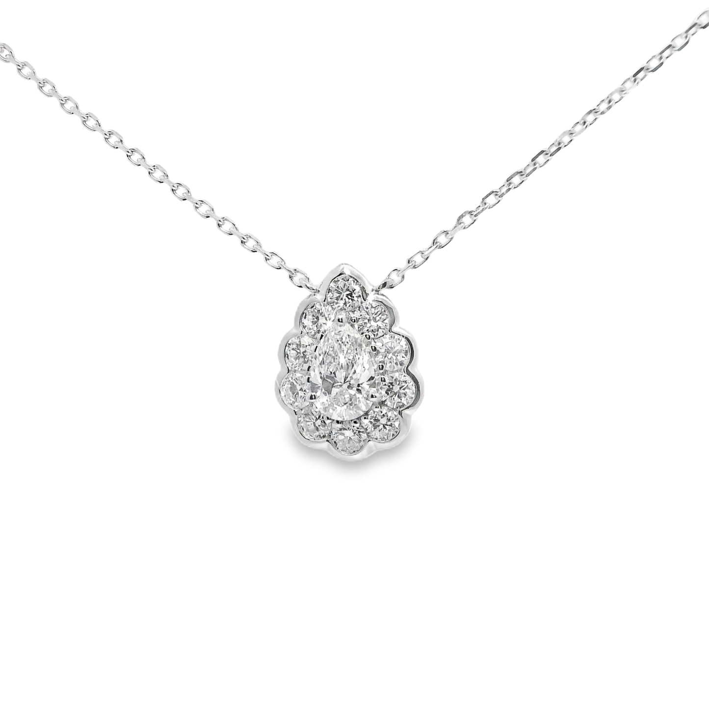 0.59CT Lab Diamond Pendant 14k White Gold