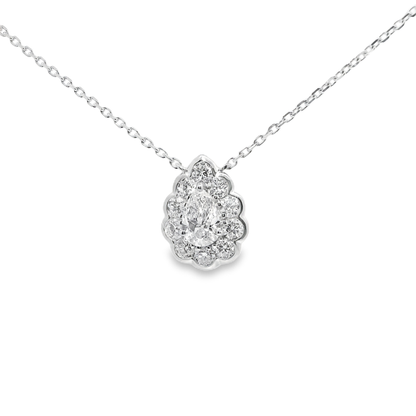 0.59CT Lab Diamond Pendant 14k White Gold