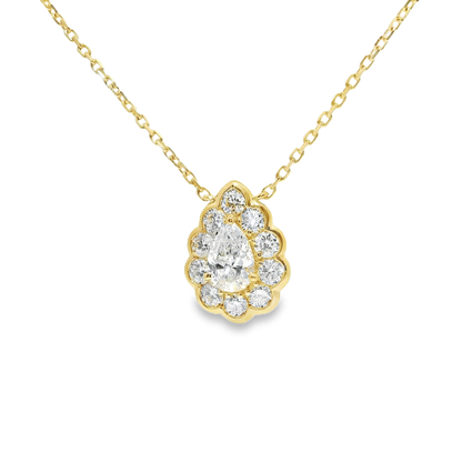 0.59CT Lab Diamond Pendant 14k Yellow Gold