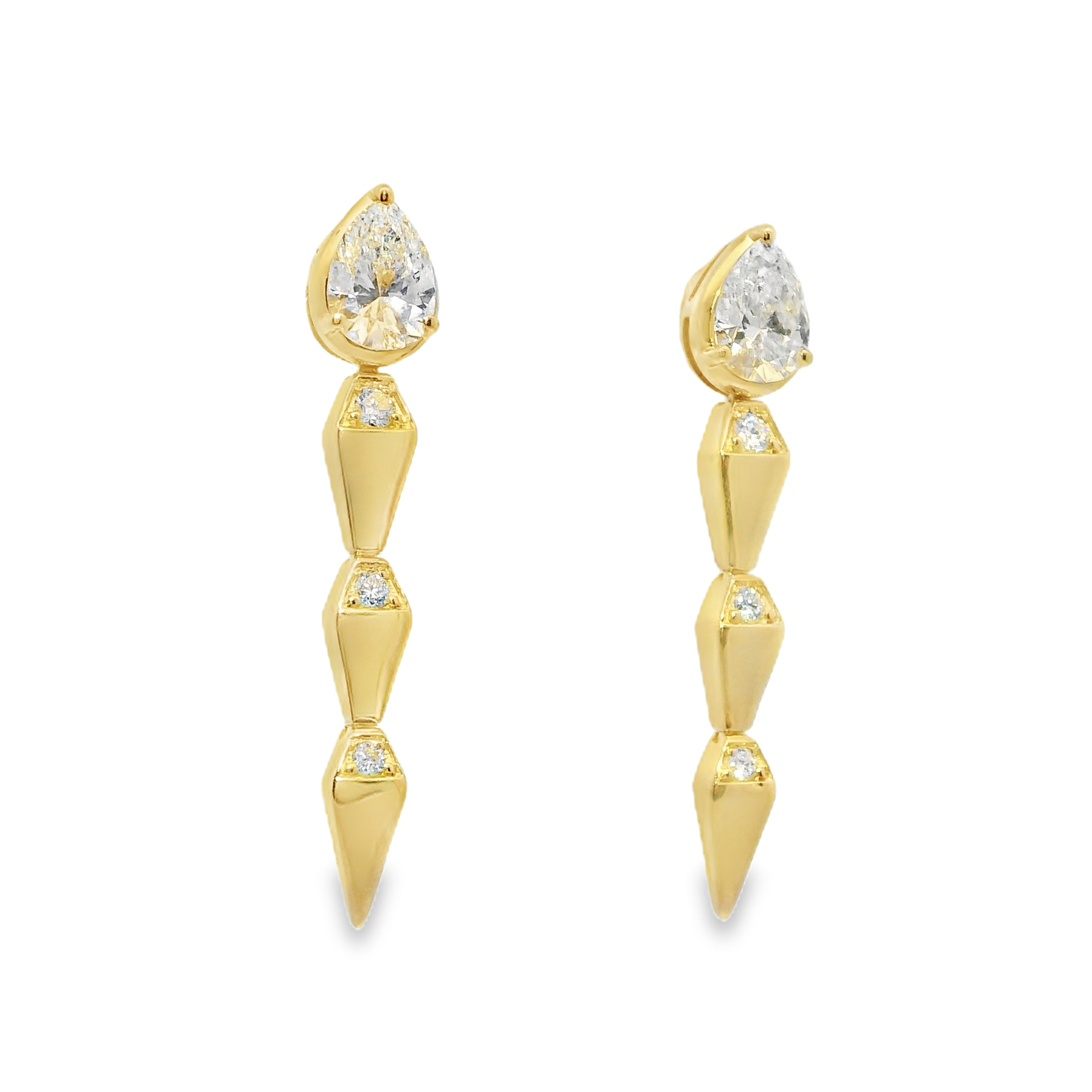 1.38CT  Lab Diamond 14k Yellow Gold Earring