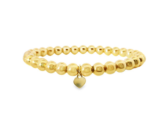14K Gold Plane Stretch Ball Bangle