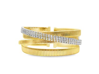 4.55CT Diamond Bangle 14K Yellow Gold