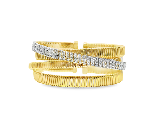 4.55CT Diamond Bangle 14K Yellow Gold